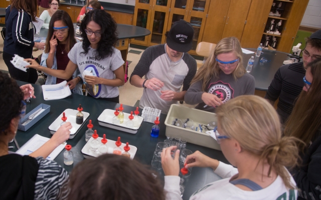 students in lab