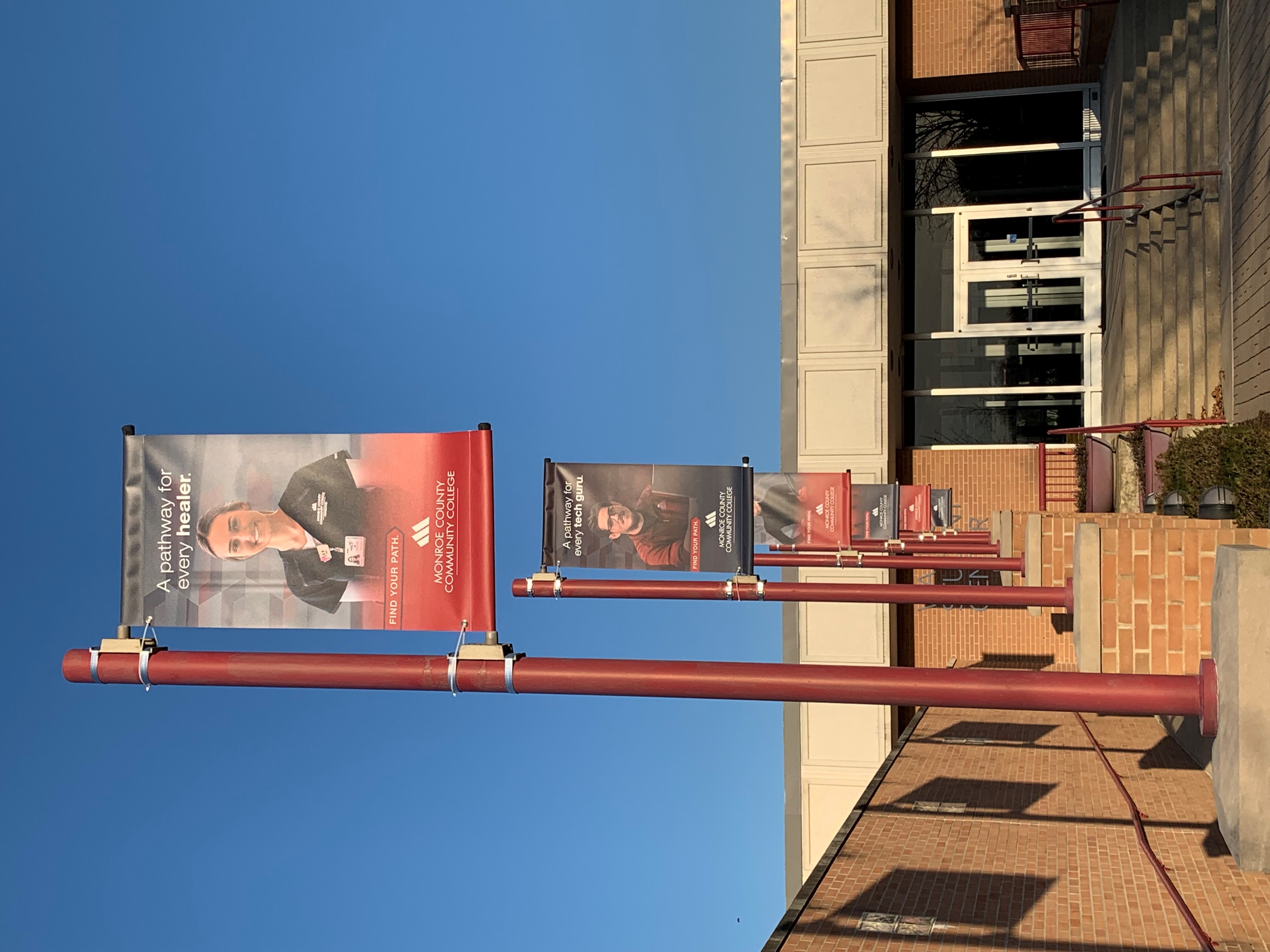Banners outside Warrick Building